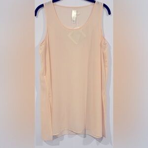 NWT, MarlaWynne Layers, Pink Semi-Sheer Chiffon Tank, Perfect for Layering, Sz S